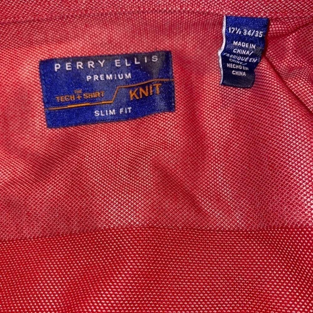 Perry Ellis Non-Iron‎ Slim Fit Dress Shirt Business Office Work Men 17.25/34/35